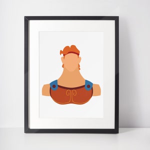 HERKULES | Held minimalistischer Druck | Porträt | Poster | Druckbare Wandkunst | Illustration | Prinzessin | Herkules