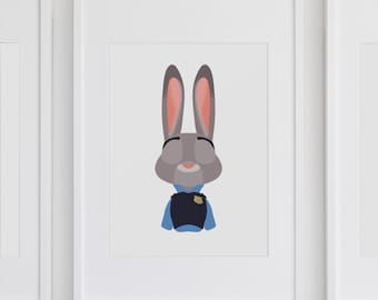 JUDY HOPPS | Minimalist Print | Portrait | Poster | Printable Wall
