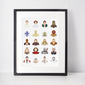 STAR WARS CAST | Minimalist Print | Portrait | Poster | Printable Wall Art | Illustration | Star Wars