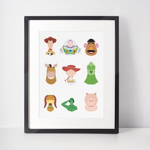 TOY STORY 9 | Minimalist Print | Portrait | Poster | Printable Wall Art | Illustration | Character Line-Up