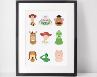 TOY STORY 9 | Minimalist Print | Portrait | Poster | Printable Wall Art | Illustration | Character Line-Up