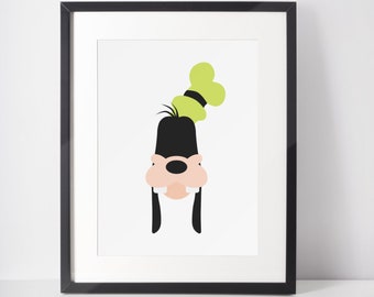 LÅNGBEN | Minimalistisk filmtryck | Porträtt | Poster | Utskrivbar väggkonst | Illustration | Musse Pigg och vänner