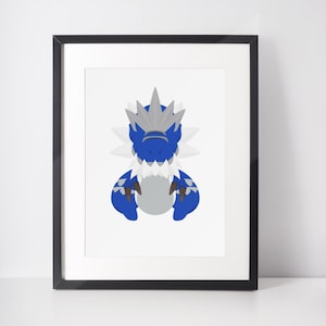STRAHLENDE TYRANTRUM | Minimalistischer Druck | Porträt | Poster | Druckbare Wandkunst | Illustration | Pokémon