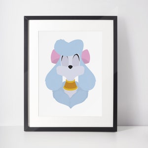 GEORGETTE / Stampa minimalista di cane / Ritratto / Barboncino / Arte murale stampabile / Illustrazione / Oliver & Company / Cani / Arte canina / Arte dei personaggi