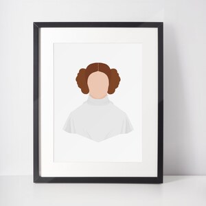 PRINCESS LEIA | Minimalist Print | Portrait | Poster | Printable Wall Art | Illustration | Star Wars | A New Hope