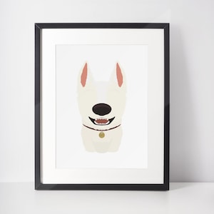 BOLT | Dog Minimalist Print | Portrait | Poster | Printable Wall Art | Illustration | Hero Poster | Bolt | Dog Art
