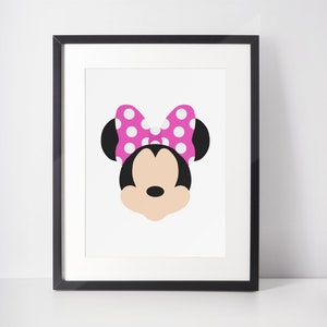 MINNIE | Film Minimalistischer Druck | Porträt | Poster | Druckbare Wandkunst | Illustration | Micky & Freunde