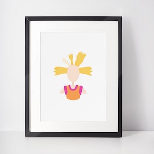 CYNTHIA / Impresión minimalista de personajes / Retrato / Póster / Arte mural imprimible / Ilustración / Dibujos animados de los 90