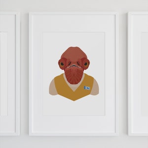 ADMIRAL ACKBAR Minimalist Print Portrait Poster - Etsy