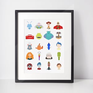 PIXAR LINE-UP | Minimalist Print | Portrait | Poster | Printable Wall Art | Illustration | Character Line-Up