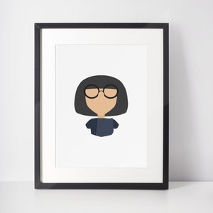 EDNA MODE | Minimalist Print | Portrait | Poster | Printable Wall Art | Illustration | Pixar&#39;s Incredibles