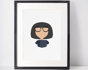 EDNA MODE | Minimalist Print | Portrait | Poster | Printable Wall Art | Illustration | Pixar&#39;s Incredibles