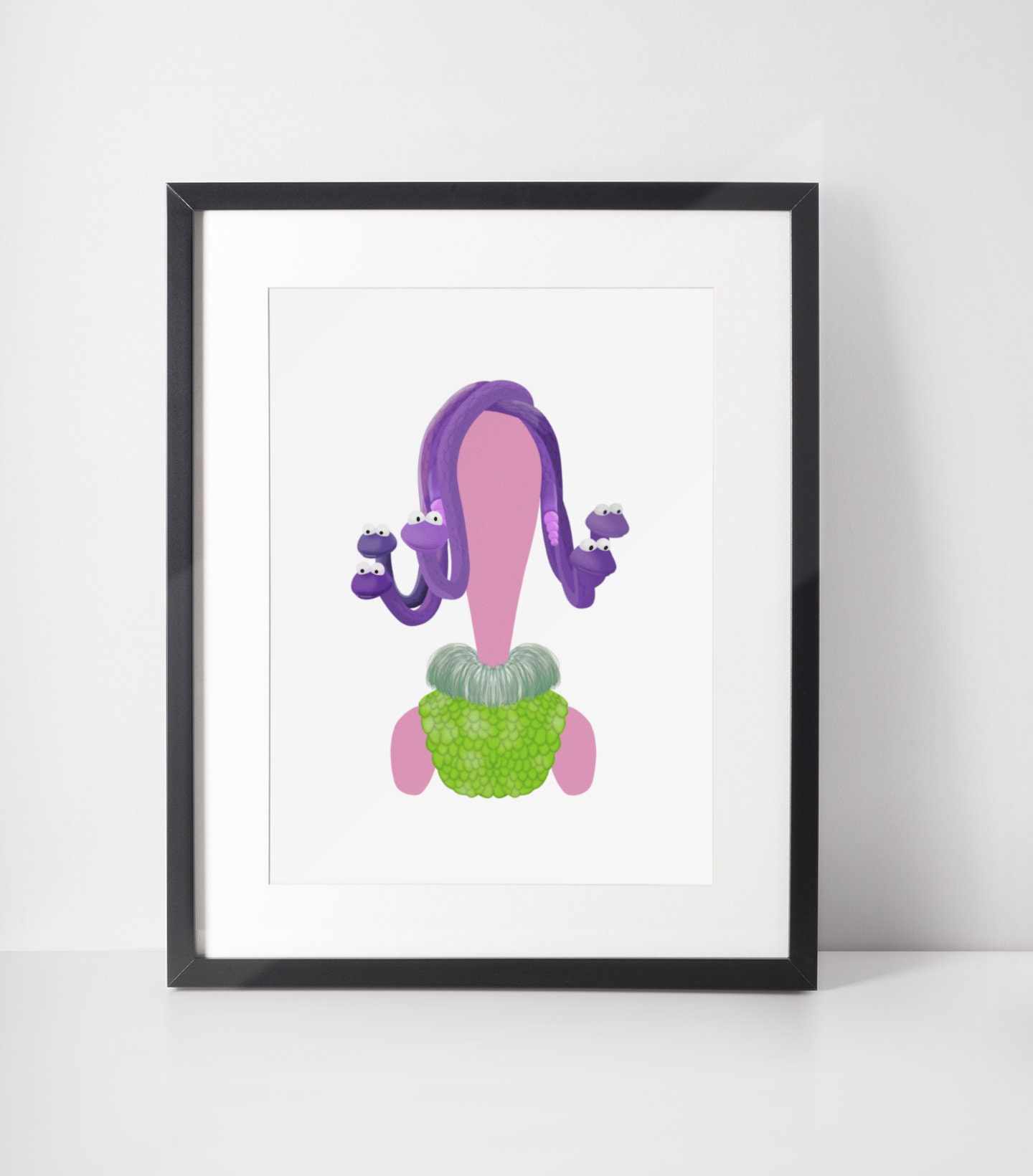CELIA MAE | Minimalist Print | Portrait | Poster | Printable Wall Art |  Illustration | Pixar's Monster's Inc - Etsy