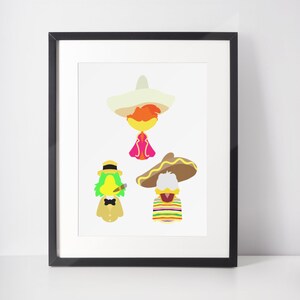 THE THREE CABALLEROS | Minimalist Print | Portrait | Poster | Printable Wall Art | Illustration | Latino | The Three Caballeros | Los Tres