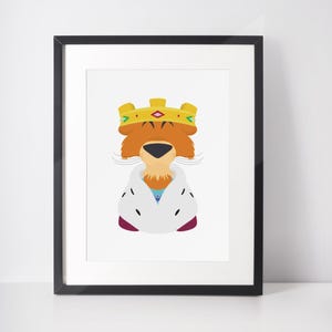 PRINZ JOHANNES | Bösewicht Minimalistischer Druck | Porträt | Poster | Druckbare Wandkunst | Illustration | Robin Hood