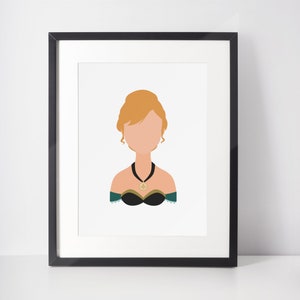 ANNA | Minimalistischer Druck | Porträt | Poster | Druckbare Wandkunst | Illustration | Prinzessin