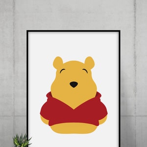 Modern Pooh Graphics POOH | Minimalist Print | Portrait | Poster | Printable Wall Art ...