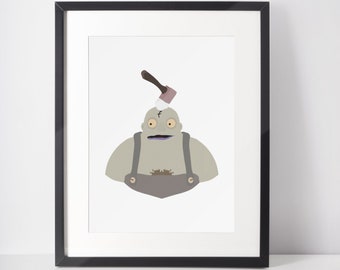 BEHEMOUTH | Minimalist Print | Portrait | Poster | Printable Wall Art | Illustration | Halloween | Nigthmare Before Christmas