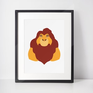 MUFASA | Africa Minimalist Print | Portrait | Poster | Printable Wall Art | Illustration | Hakuna Matata | The Lion King