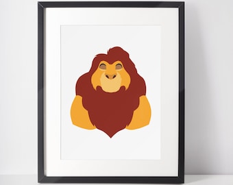 MUFASA | Africa Minimalist Print | Portrait | Poster | Printable Wall Art | Illustration | Hakuna Matata | The Lion King