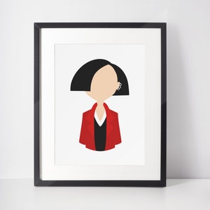 JANE LANE | Charakter Minimalistischer Druck | Porträt | Poster | Druckbare Wandkunst | Illustration | MTV | 90er Jahre Comic