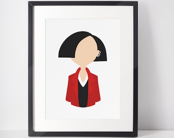 JANE LANE | Character Minimalist Print | Portrait | Poster | Printable Wall Art | Illustration | MTV | 90's Cartoon