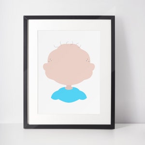 TOMMY GURKEN | Charakter Minimalistischer Druck | Porträt | Poster | Druckbare Wandkunst | Illustration | 90er Jahre Comic