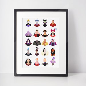 VILLAIN LINE-UP | Bösewicht Minimalistischer Druck | Porträt | Poster | Druckbare Wandkunst | Illustration | Bösewicht