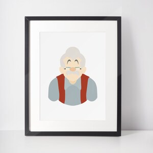 GEPPETTO | Film Minimalistischer Druck | Porträt | Poster | Druckbare Wandkunst | Illustration | Wann Du dir einen Stern wünschst | Pinocchio