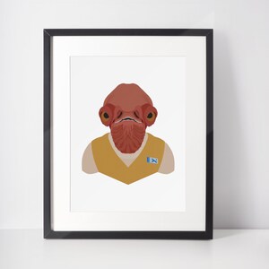 ADMIRAL ACKBAR Minimalist Print Portrait Poster - Etsy