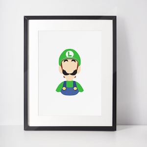 LUIGI | Digitaler Portrait-Druck | Illustration | Wandkunst | Fan Art | Geschenk für Ihn | Geschenk | Schlichtes Dekor | Spielen