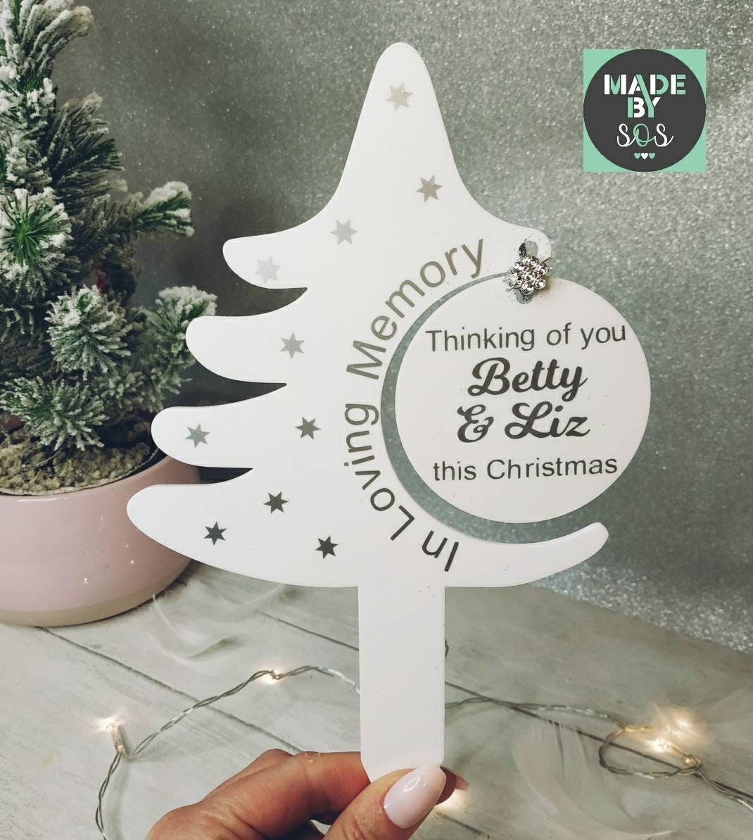 Personalised Memorial Christmas Tree and Bauble in Memory Of - Etsy UK