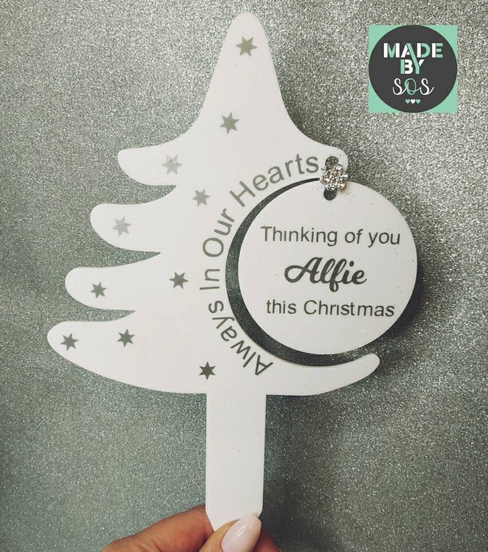 Personalised Memorial Christmas Tree and Bauble in Memory Of - Etsy UK