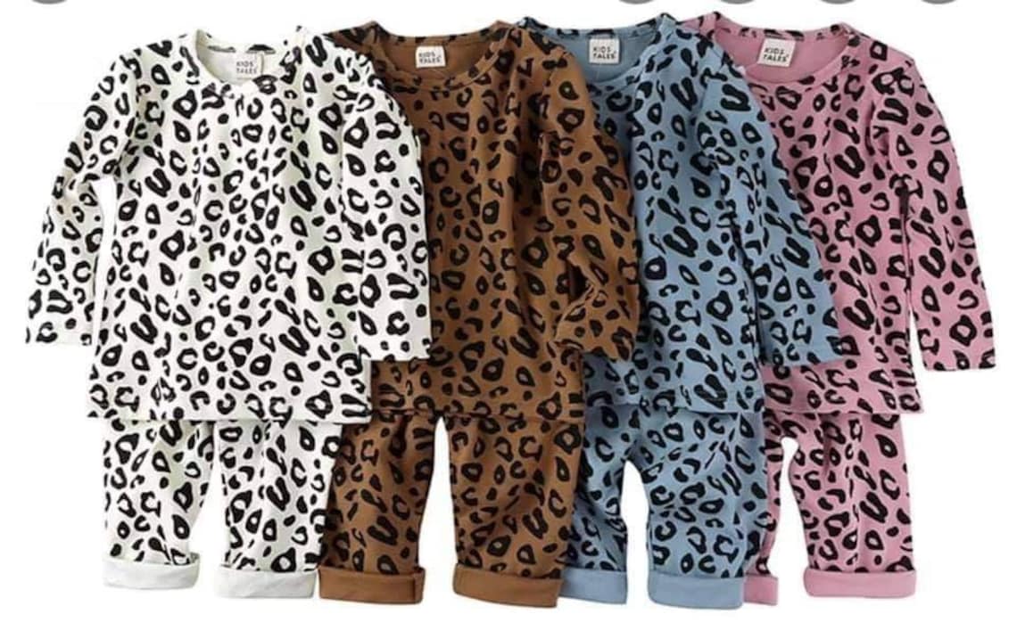 Unisex Childrens Personalised Wild Leopard Animal Print Lounge Etsy