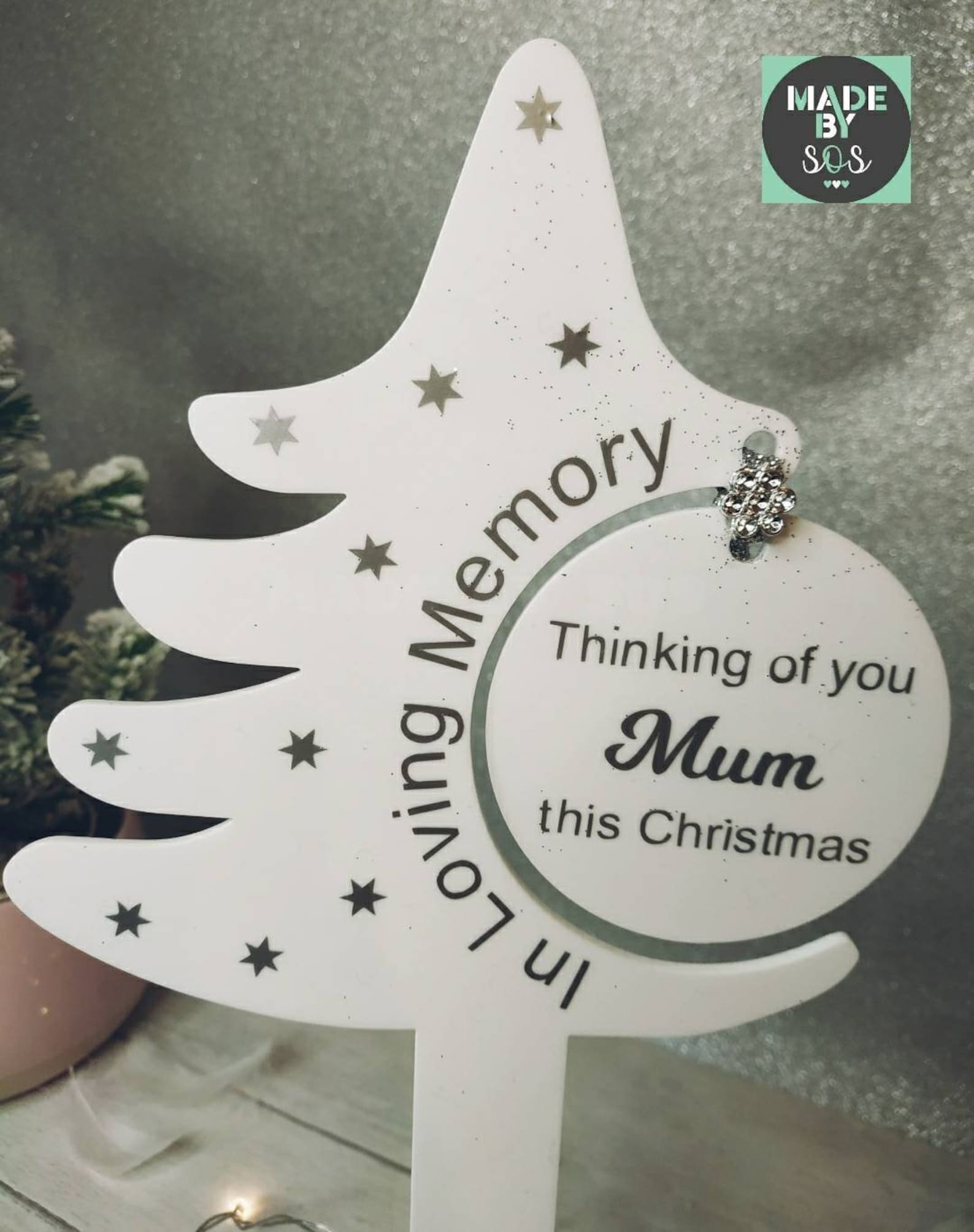 Personalised Memorial Christmas Tree and Bauble in Memory Of - Etsy UK