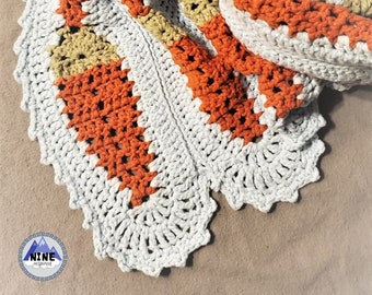 24 Carrot Baby Blanket Crochet Pattern - Easter Blanket - DIY Baby Shower Gift - Unisex Design - Vintage Style - Vegetables - Lace