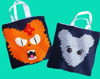 Soma Crochet Tote Bag - Digital PDF Pattern Only - Fruits Basket Anime Inspired - Yuki and Kyo - C2C Corner to Corner - Cosplay Costume