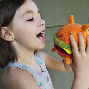 Rainbow Hamburger Cat Crochet Cat Pattern Cute Amigurumi Patterns Crochet Softie Patterns Stuffed Animals Cheeseburger Kitten image 3