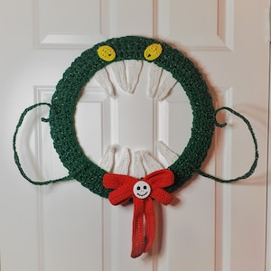 Man Eating Wreath - Crochet Wreath Pattern - NBC Inspired - Jack and Sally - Halloween - Christmas - Holiday Decoration