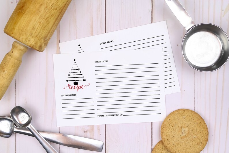 Download 4x6 Recipe Card Mockup with Rolling Pin Measuring Cup and | Etsy