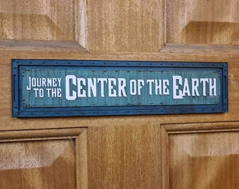Réplique à l'échelle du panneau Ride Sign inspiré du Voyage au centre de la Terre