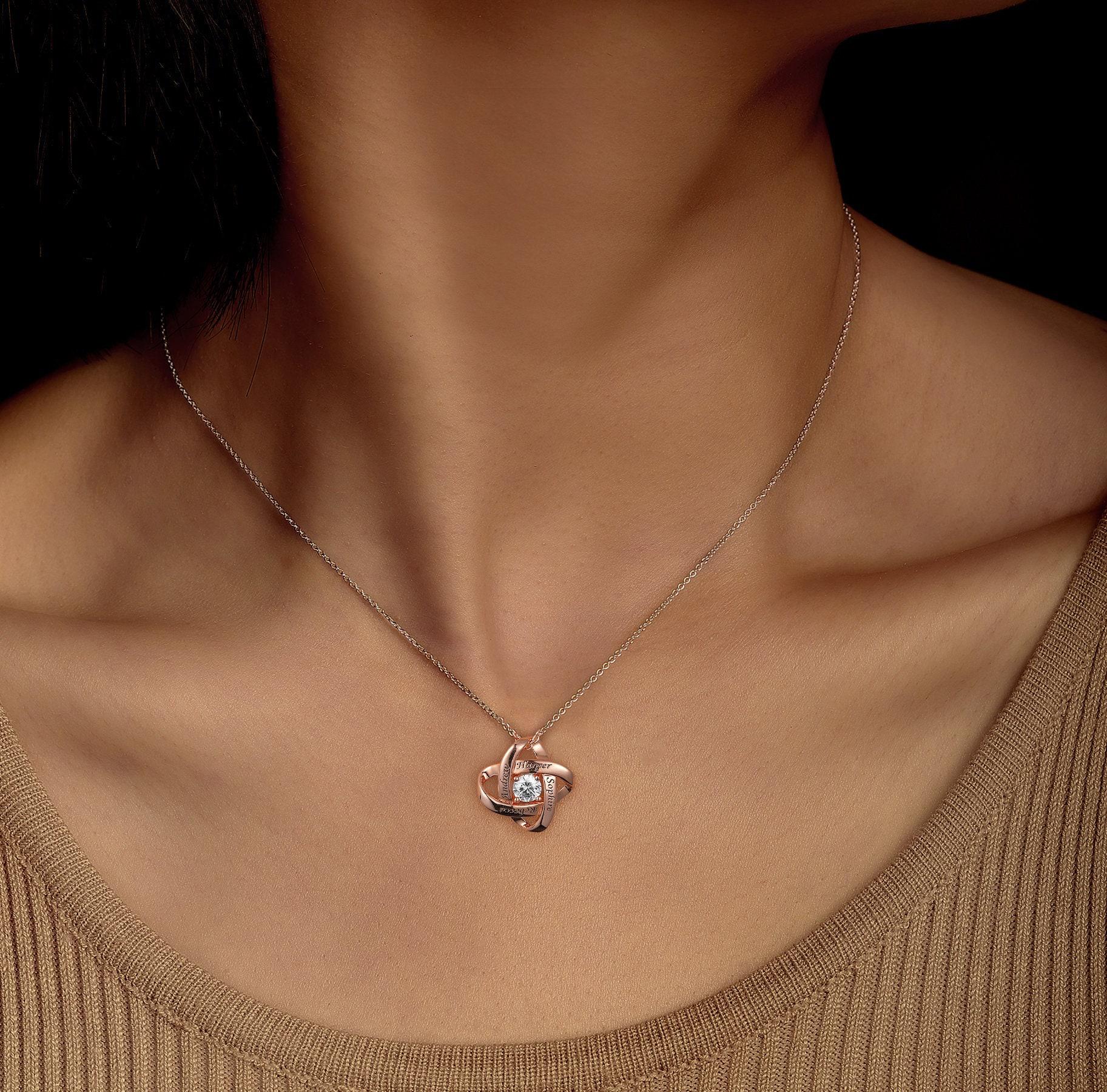 Rose Gold Sterling Silver Astronomical Necklace Galaxy CZ