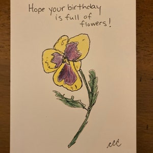 Carte d'anniversaire Pensée