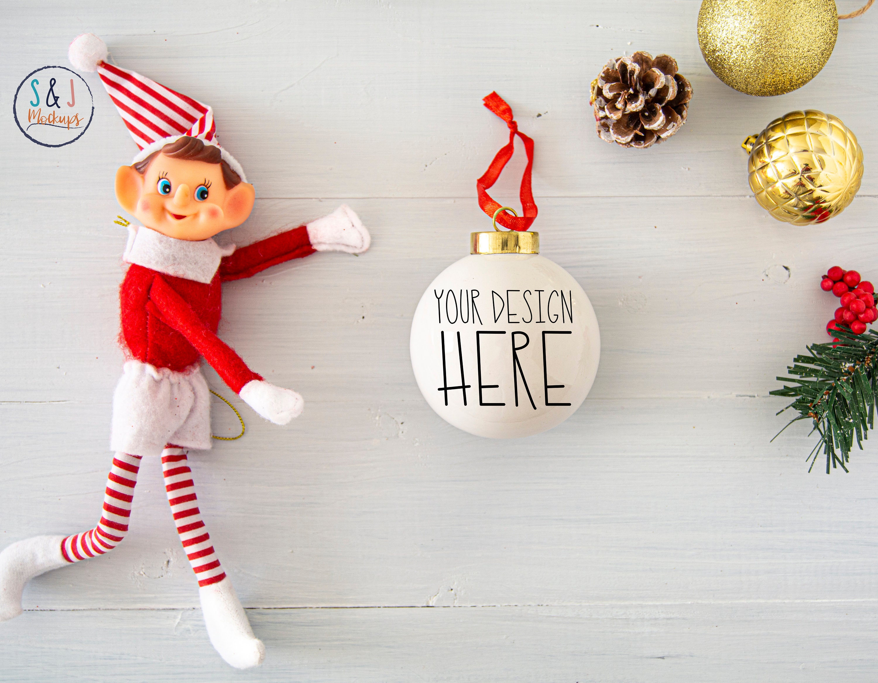 Download Christmas ornament mockup holiday mockup photo ornament | Etsy