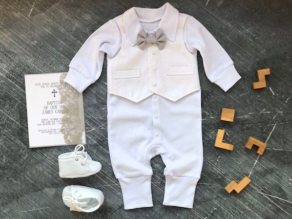 Baby Boy Baptism Outfit Long Sleeve Baby Boy Christening - Etsy