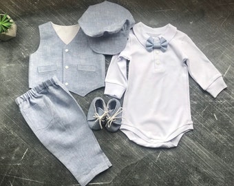 Conjunto de bautizo para niño, conjunto de bautizo para niño azul, conjunto de bautizo para niño de manga larga, conjuntos de bautizo para niño