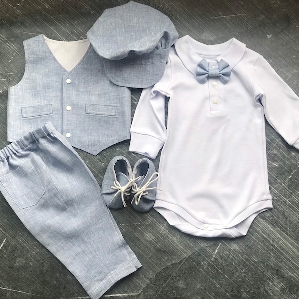 Baby Jungen Taufe Outfit, Baby Jungen Tauf Outfit Set blau, Jungen Taufe Outfit Langarm, Taufkleidung für Jungen