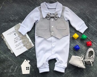 Baby boy baptism outfit, baby boy christening outfit white, boy baptism outfit long sleeve, christening outfits for boys, white linen outfit
