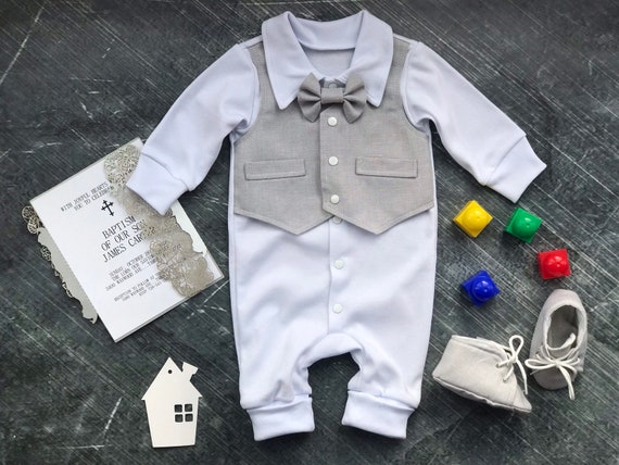 Baby Boy Baptism Outfit Baby Boy Christening Outfit White - Etsy