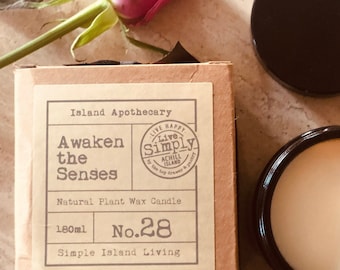 Awaken the Senses, Soy Wax. Achill Candle,Aromatherapy Benefits,Essential Oils,Energy Boosting, holistic candle, Stress relief, therapeutic,